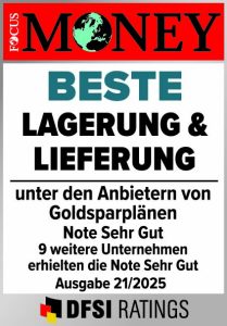 Focus Money Auszeichnung: Beste Lagerung & Lieferung 2025
